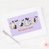 Halloween Schattige Funny Spooky Ghost Cat Rechthoekige Sticker (Envelop)
