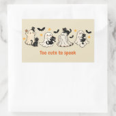 Halloween Schattige Funny Spooky Ghost Cat Rechthoekige Sticker (Tas)