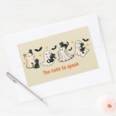 Halloween Schattige Funny Spooky Ghost Cat Rechthoekige Sticker (Envelop)