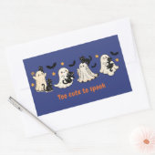 Halloween Schattige Funny Spooky Ghost Cat Rechthoekige Sticker (Envelop)