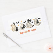 Halloween Schattige Funny Spooky Ghost Cat Rechthoekige Sticker (Envelop)