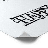 Halloween Schattige Funny Whimsical Broom Poster (Hoek)