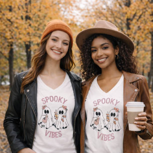 Halloween schattige geesten griezelige vibes t-shirt