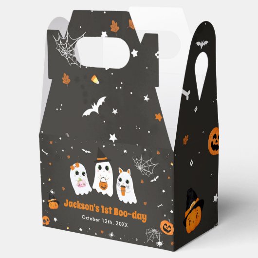 Halloween Schattige Ghost 1st Birthday Spooktacula Bedankdoosjes (Geopend)