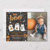 Halloween Schattige Ghost 1st Birthday Spooktacula Kaart (Voorkant)