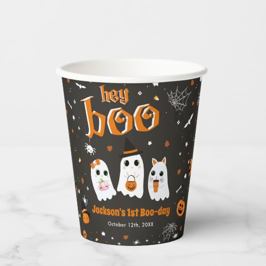 Halloween Schattige Ghost 1st Birthday Spooktacula Papieren Bekers (Voorkant)