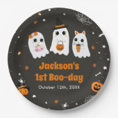 Halloween Schattige Ghost 1st Birthday Spooktacula Papieren Bordje (Voorkant)