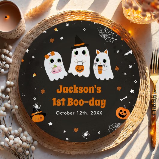 Halloween Schattige Ghost 1st Birthday Spooktacula Papieren Bordje