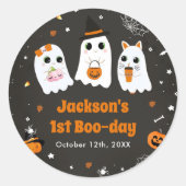 Halloween Schattige Ghost 1st Birthday Spooktacula Ronde Sticker (Voorkant)