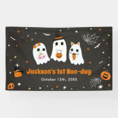 Halloween Schattige Ghost 1st Birthday Spooktacula Spandoek (Horizontaal)