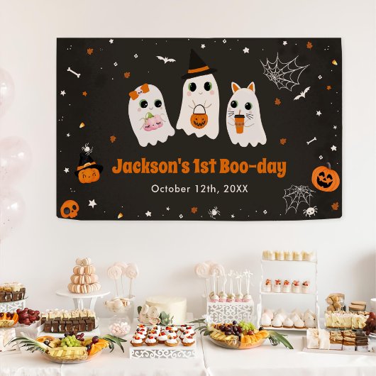 Halloween Schattige Ghost 1st Birthday Spooktacula Spandoek