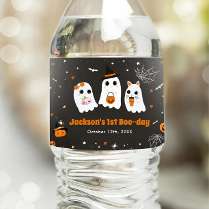 Halloween Schattige Ghost 1st Birthday Spooktacula Waterfles Etiket