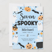 Halloween Schattige Ghost 7e Verjaardagsfeest Kaart (Voorkant)