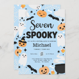 Halloween Schattige Ghost 7e Verjaardagsfeest Kaart