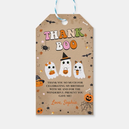 Halloween Schattige Ghost Baby shower Cadeaulabel (Voorkant)