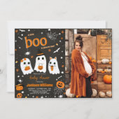 Halloween Schattige Ghost Baby shower Foto Kaart (Voorkant)