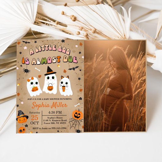 Halloween Schattige Ghost Baby shower Kaart