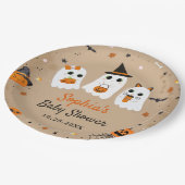 Halloween Schattige Ghost Baby shower Papieren Bordje (Gekanteld)