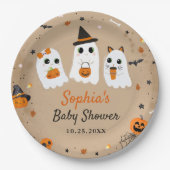 Halloween Schattige Ghost Baby shower Papieren Bordje (Voorkant)