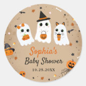 Halloween Schattige Ghost Baby shower Ronde Sticker (Voorkant)