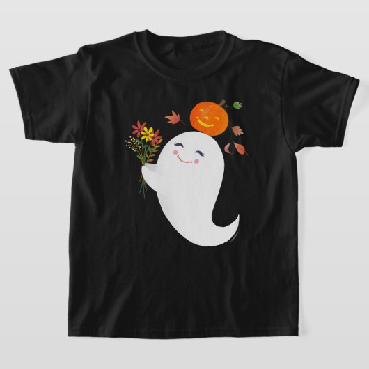Halloween Schattige Ghost Black Kind T-shirt (Laagn)