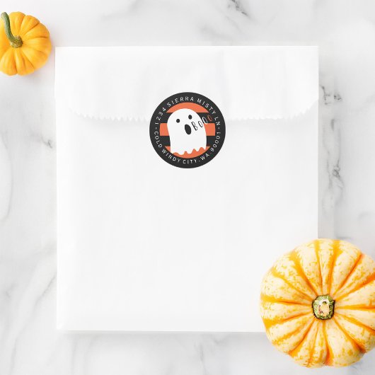 Halloween Schattige Ghost Circle retour adres labe Ronde Sticker