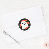 Halloween Schattige Ghost Circle retour adres labe Ronde Sticker (Envelop)