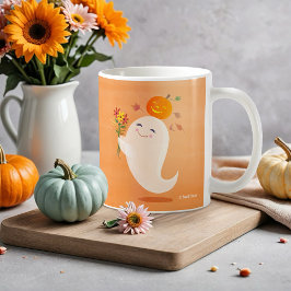 Halloween Schattige Ghost & Flowers Koffiemok