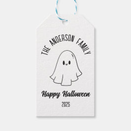 Halloween Schattige Ghost Gepersonaliseerde Naam J Cadeaulabel