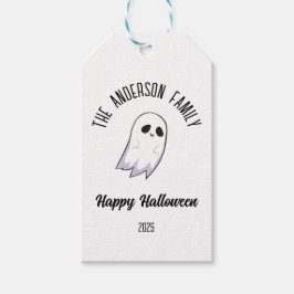 Halloween Schattige Ghost Gepersonaliseerde Naam J Cadeaulabel