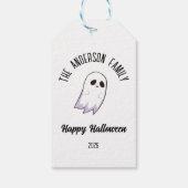 Halloween Schattige Ghost Gepersonaliseerde Naam J Cadeaulabel (Achterkant)