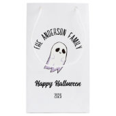 Halloween Schattige Ghost Gepersonaliseerde Naam J Klein Cadeauzakje (Achterkant)