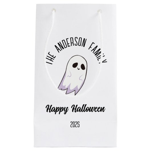 Halloween Schattige Ghost Gepersonaliseerde Naam J Klein Cadeauzakje (Voorkant)