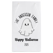 Halloween Schattige Ghost Gepersonaliseerde Naam J Klein Cadeauzakje (Achterkant)