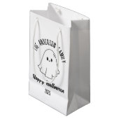 Halloween Schattige Ghost Gepersonaliseerde Naam J Klein Cadeauzakje (Voorkant Gekanteld)