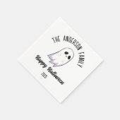 Halloween Schattige Ghost Gepersonaliseerde Naam J Servet (Hoek)