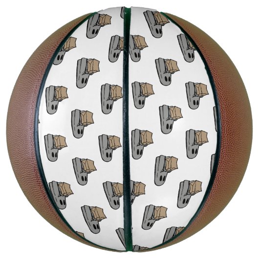 Halloween, Schattige Ghost Grey, Trick or treat, B Basketbal (Verticaal)