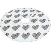 Halloween, Schattige Ghost Grey, Trick or treat, B Kerstboom Rok (Gekanteld)