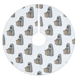 Halloween, Schattige Ghost Grey, Trick or treat, B Kerstboom Rok