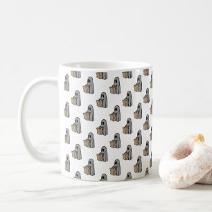 Halloween, Schattige Ghost Grey, Trick or treat, B Koffiemok