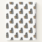 Halloween, Schattige Ghost Grey, Trick or treat, B Notitieboek (Achterkant)