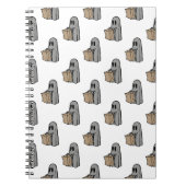 Halloween, Schattige Ghost Grey, Trick or treat, B Notitieboek (Voorkant)