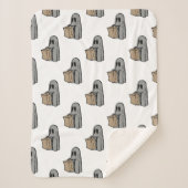Halloween, Schattige Ghost Grey, Trick or treat, B Sherpa Deken (Voorkant)