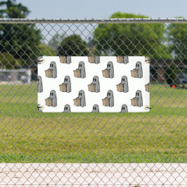 Halloween, Schattige Ghost Grey, Trick or treat, B Spandoek