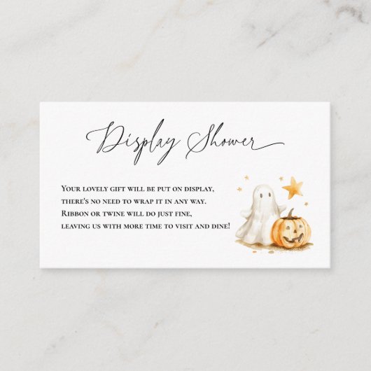 Halloween Schattige Ghost Pumpkin Display Baby sho Informatiekaartje (Voorkant)