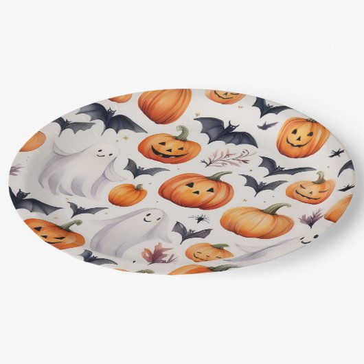 Halloween Schattige Ghost Pumpkin Party Bord (Gekanteld)