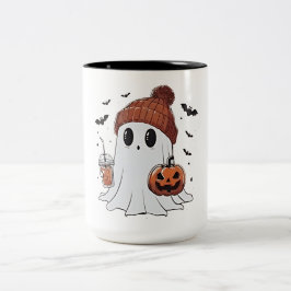 Halloween Schattige Ghost Shirt Herfst Pompoen Cof Tweekleurige Koffiemok