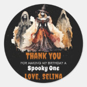 Halloween Schattige Ghost Verjaardagsfeest Ronde Sticker (Voorkant)