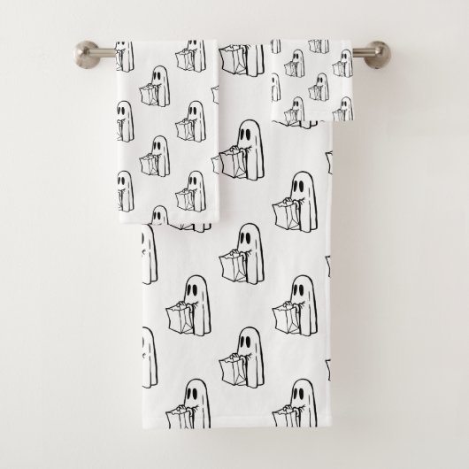 Halloween, Schattige Ghost White, Trick or treat, Bad Handdoek (Insitu)