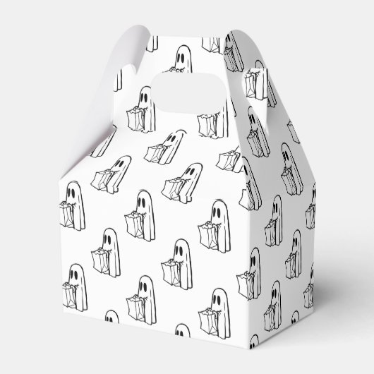 Halloween, Schattige Ghost White, Trick or treat,  Bedankdoosjes (Achterkant)